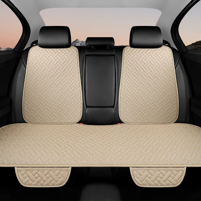 Car seat cushion, all season universal linen, driver's seat cover, small waist, single piece three piece set, half pack