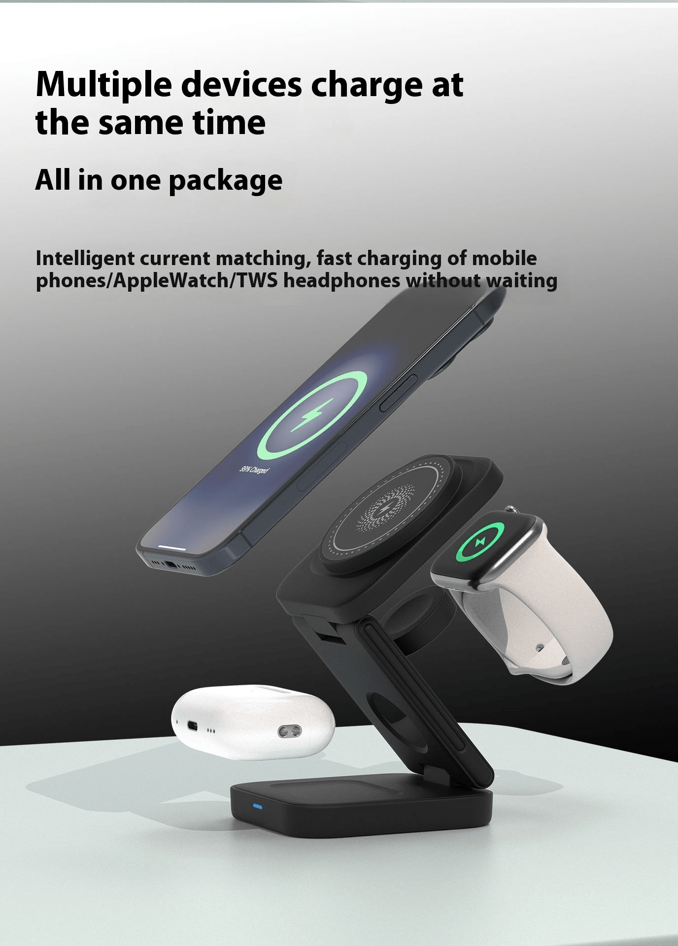 3 IN 1 FOLDABLE WIRELESS CHARGER - NovaNexa