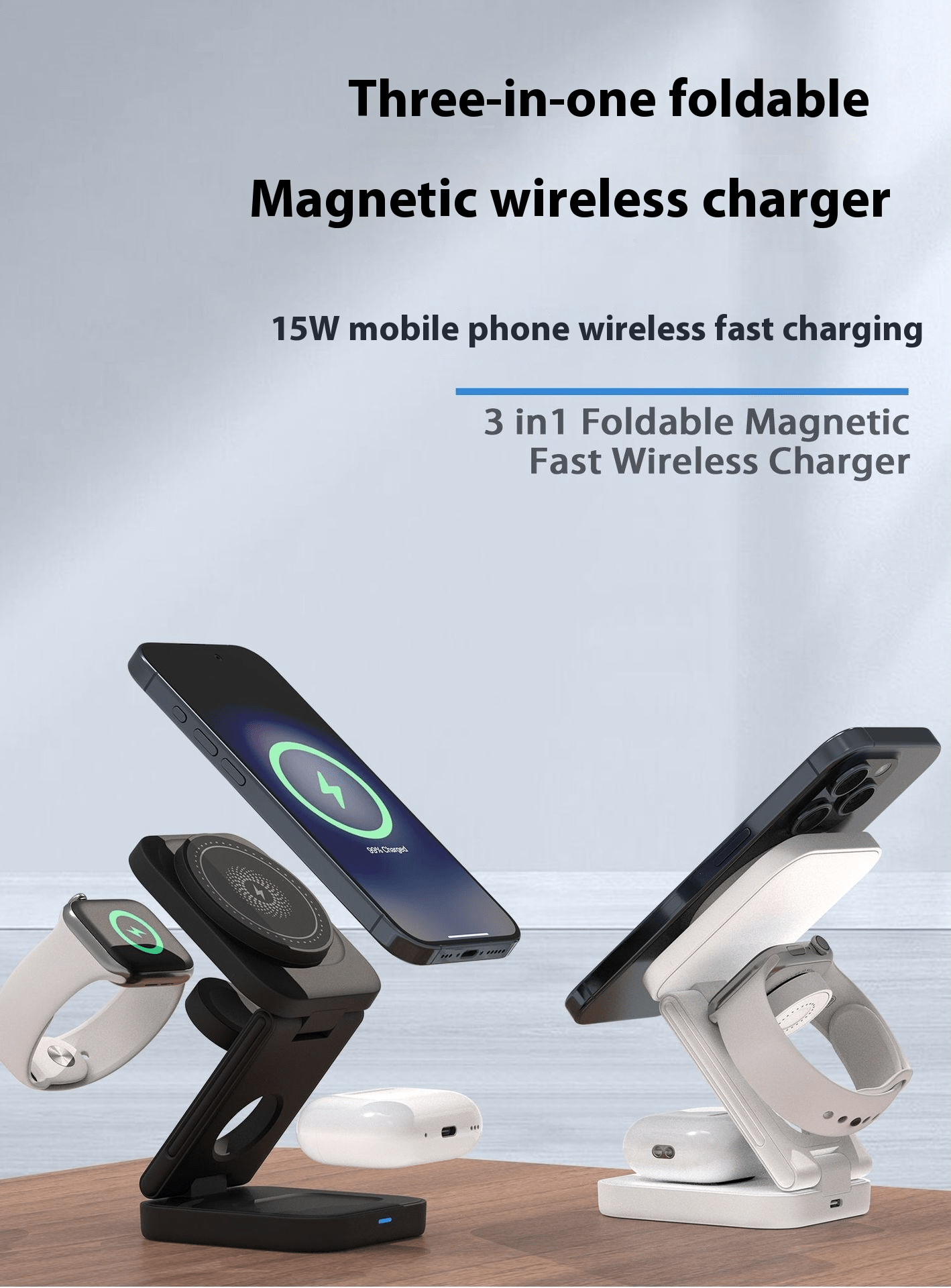 3 IN 1 FOLDABLE WIRELESS CHARGER - NovaNexa