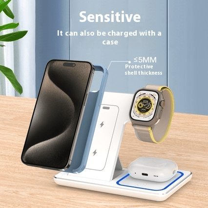 3 In 1 LED Fast Wireless Charger Stand Foldable Charging Station - NovaNexa