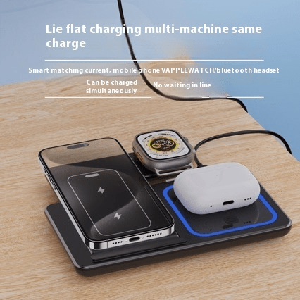 3 In 1 LED Fast Wireless Charger Stand Foldable Charging Station - NovaNexa