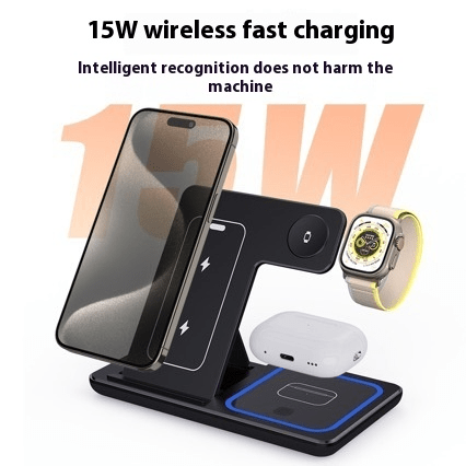 3 In 1 LED Fast Wireless Charger Stand Foldable Charging Station - NovaNexa