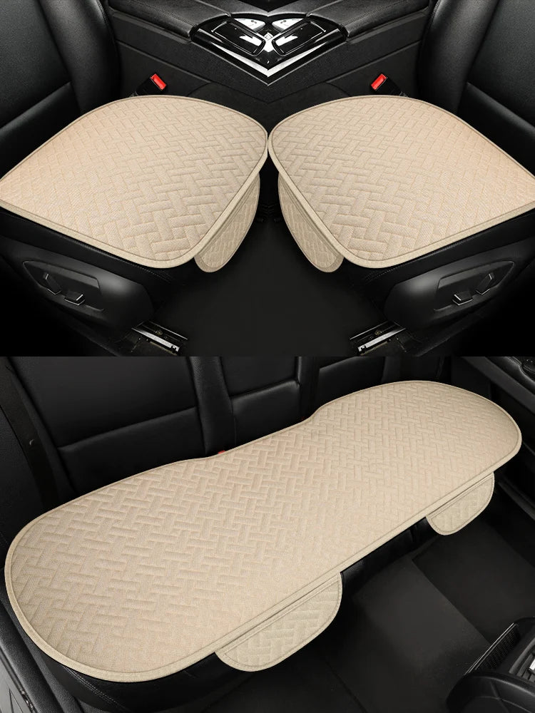Car seat cushion, all season universal linen, driver's seat cover, small waist, single piece three piece set, half pack