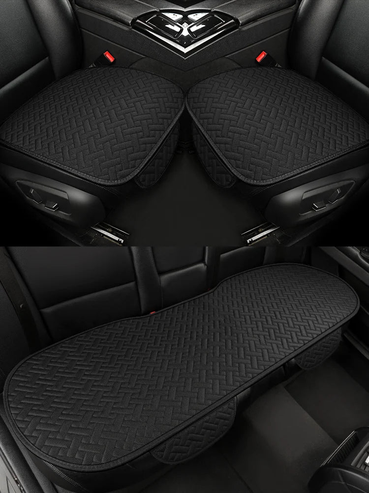Car seat cushion, all season universal linen, driver's seat cover, small waist, single piece three piece set, half pack
