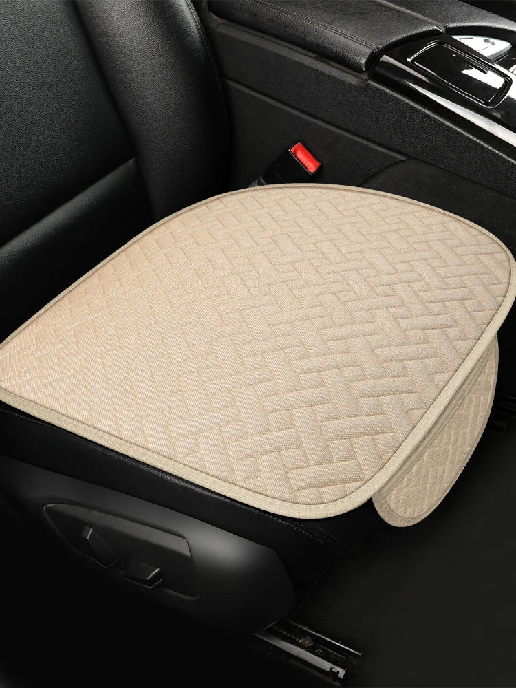Car seat cushion, all season universal linen, driver's seat cover, small waist, single piece three piece set, half pack