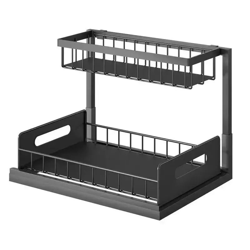 Under Sink Organizer, Pull Out Cabinet Organizer 2 Tier Slide Out Sink Shelf Cabinet Storage Shelves, Under Sink Storage