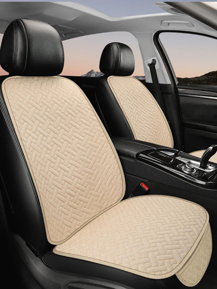 Car seat cushion, all season universal linen, driver's seat cover, small waist, single piece three piece set, half pack
