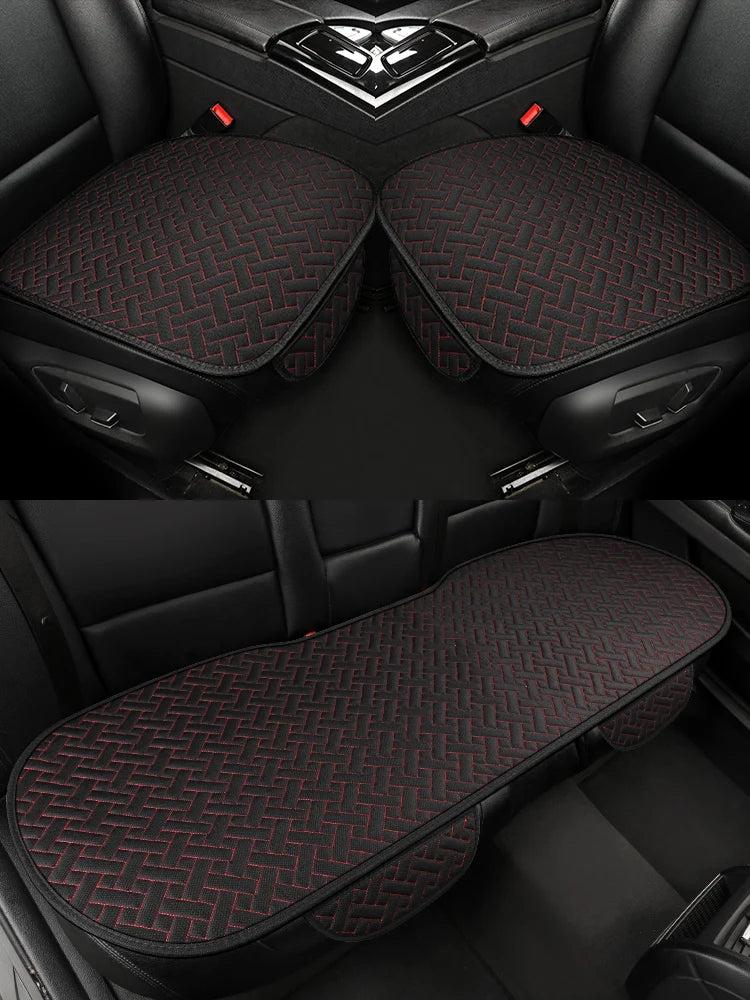 Car seat cushion, all season universal linen, driver's seat cover, small waist, single piece three piece set, half pack