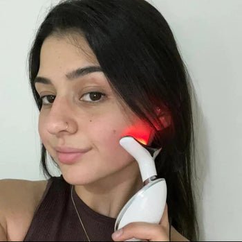 Beauty Facial Massager, 7 Color Wavy Acne Beauty Microcurrent Facial Device Skin Firming for Face Neck Beauty Device, - NovaNexa