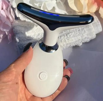 Beauty Facial Massager, 7 Color Wavy Acne Beauty Microcurrent Facial Device Skin Firming for Face Neck Beauty Device, - NovaNexa