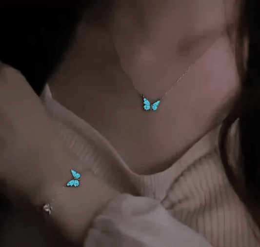 Blue Luminous Smart Butterfly Necklace - NovaNexa