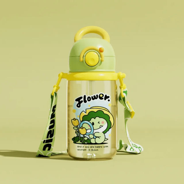 Children's Whale Cartoon Diving Fountain Water Bottle - Tritan Leakproof Sippy Cup (Various Sizes & Colors) - NovaNexa
