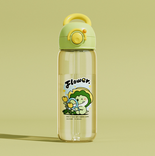 Children's Whale Cartoon Diving Fountain Water Bottle - Tritan Leakproof Sippy Cup (Various Sizes & Colors) - NovaNexa