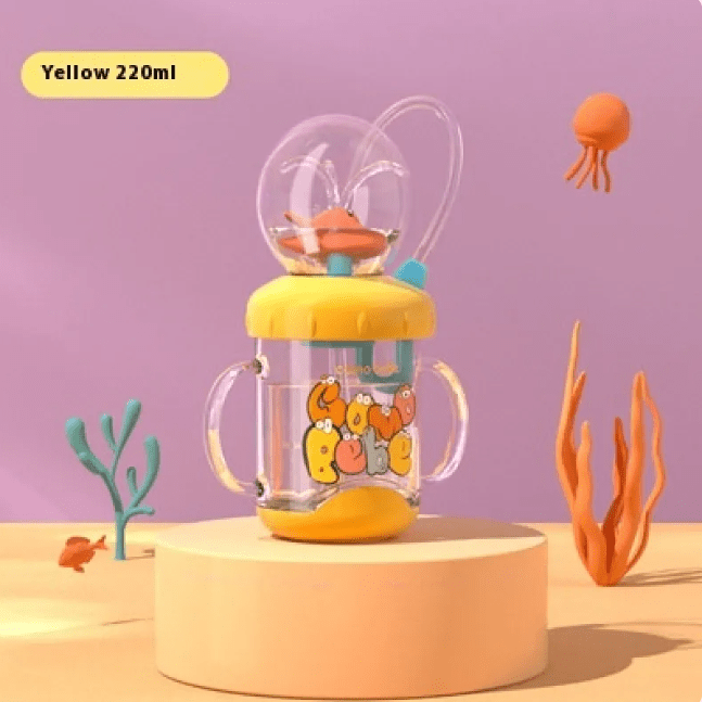 Children's Whale Cartoon Diving Fountain Water Bottle - Tritan Leakproof Sippy Cup (Various Sizes & Colors) - NovaNexa
