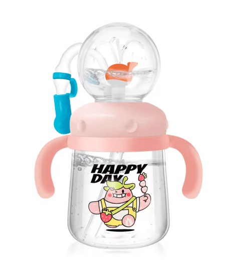 Children's Whale Cartoon Diving Fountain Water Bottle - Tritan Leakproof Sippy Cup (Various Sizes & Colors) - NovaNexa