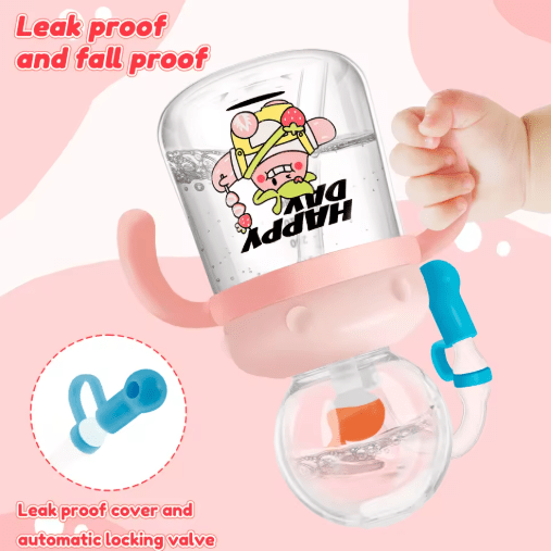 Children's Whale Cartoon Diving Fountain Water Bottle - Tritan Leakproof Sippy Cup (Various Sizes & Colors) - NovaNexa