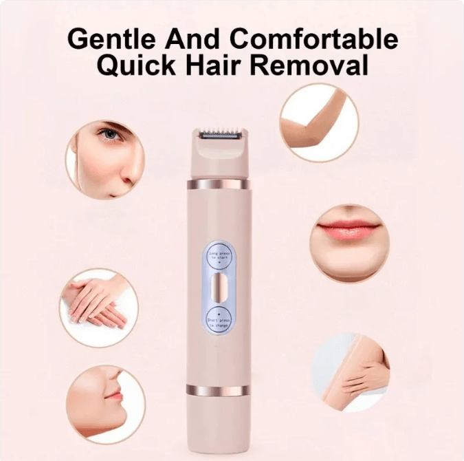 Dual-Head Electric Shaver Painless Women's Epilator Bikini Hair Removal Device Automatic Hair Trimmer Underarm Facial Lips Leg - NovaNexa