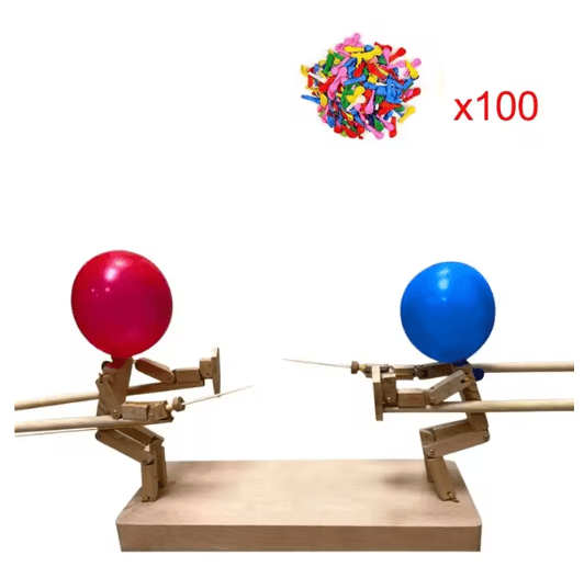 Handmade Balloon Heads Wooden Fighter Puppets - NovaNexa