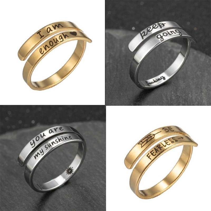 Retro Stainless Steel English Double Ring - NovaNexa