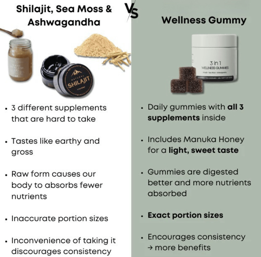 Shilajit 3-in-1 Gummies for Men - NovaNexa