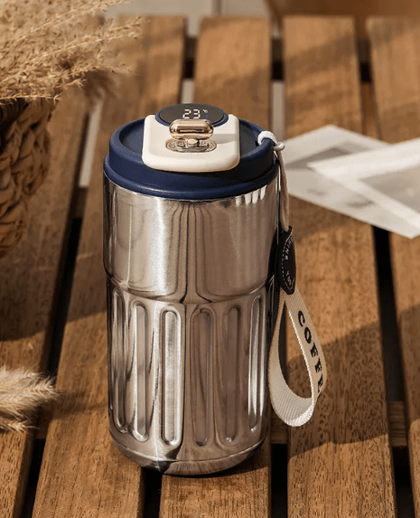 Smart Digital Thermal Bottle Portable Coffee Mug Stainless Steel Water Bottle In-Car Insulated Cup Keep Cold Vacuum Flasks 450ml - NovaNexa