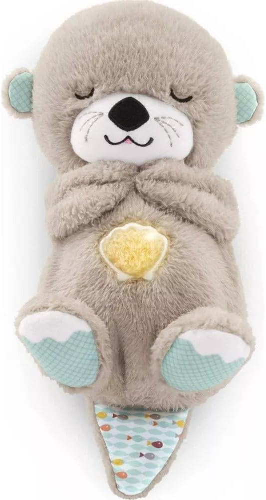 Sound Machine Soothe 'n Snuggle Otter Portable Plush Baby Toy with Sensory Details Music Lights & Rhythmic Breathing Motion - NovaNexa