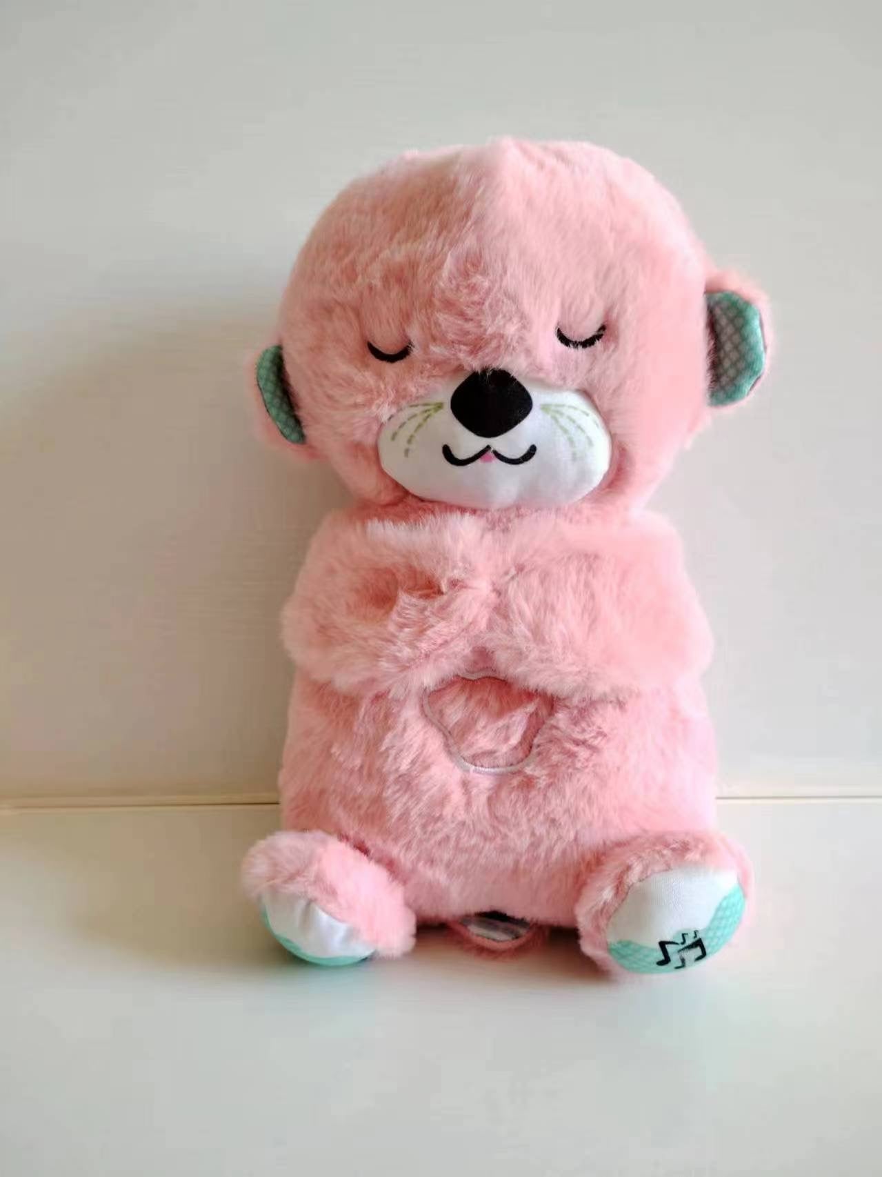 Sound Machine Soothe 'n Snuggle Otter Portable Plush Baby Toy with Sensory Details Music Lights & Rhythmic Breathing Motion - NovaNexa