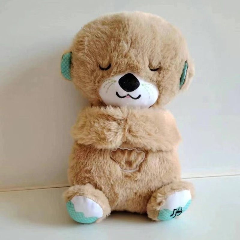 Sound Machine Soothe 'n Snuggle Otter Portable Plush Baby Toy with Sensory Details Music Lights & Rhythmic Breathing Motion - NovaNexa