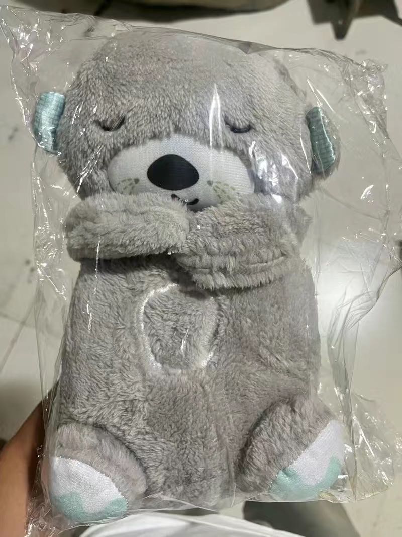 Sound Machine Soothe 'n Snuggle Otter Portable Plush Baby Toy with Sensory Details Music Lights & Rhythmic Breathing Motion - NovaNexa