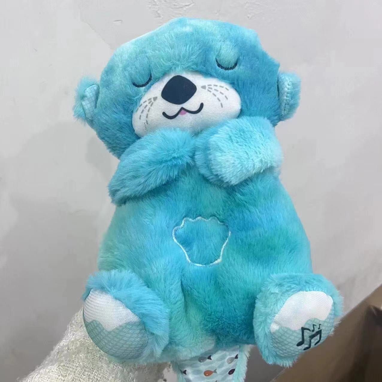 Sound Machine Soothe 'n Snuggle Otter Portable Plush Baby Toy with Sensory Details Music Lights & Rhythmic Breathing Motion - NovaNexa