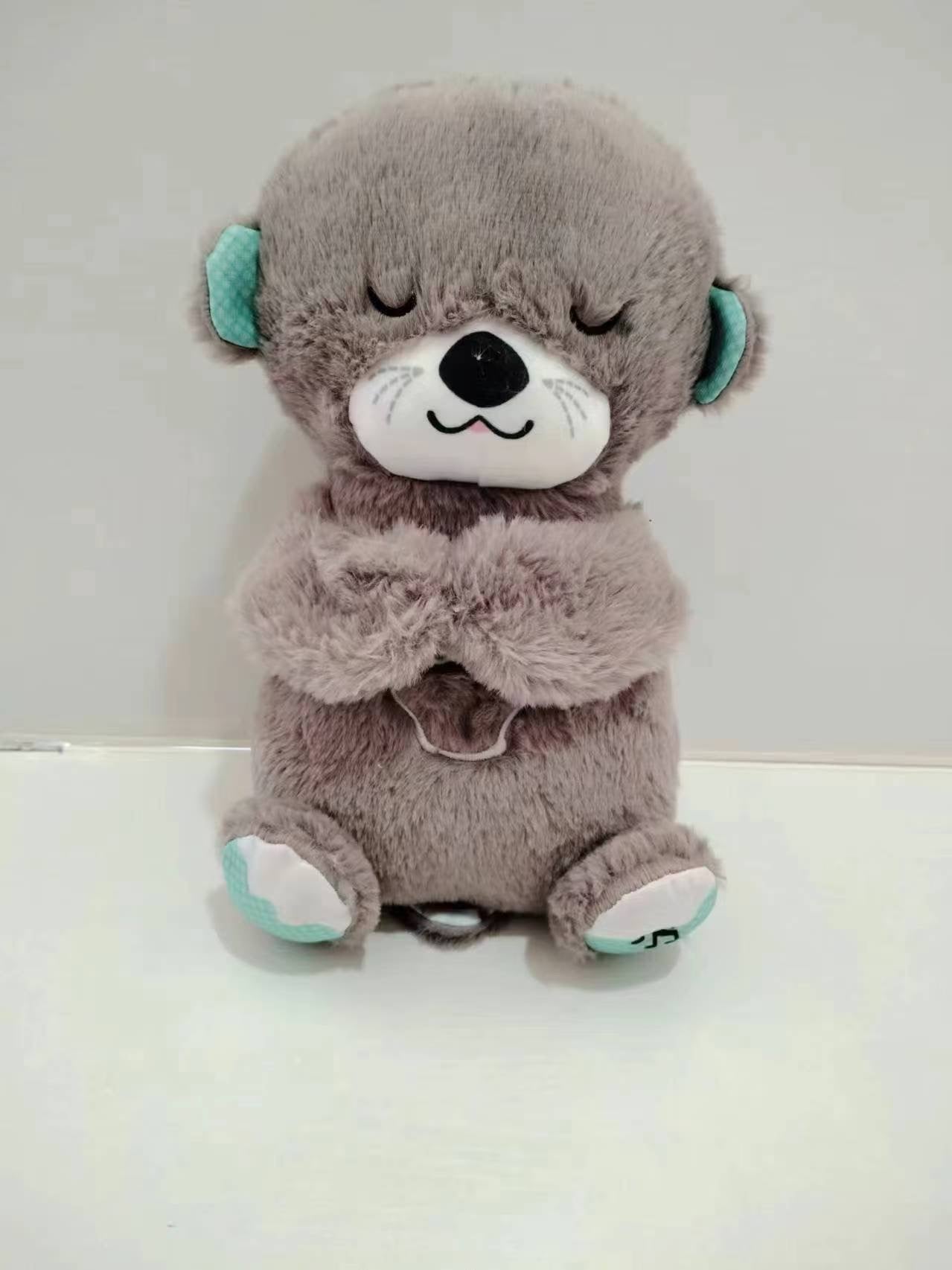 Sound Machine Soothe 'n Snuggle Otter Portable Plush Baby Toy with Sensory Details Music Lights & Rhythmic Breathing Motion - NovaNexa