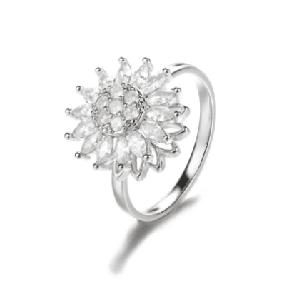 Sunflower Rotation Ring for Anxiety Relief - NovaNexa