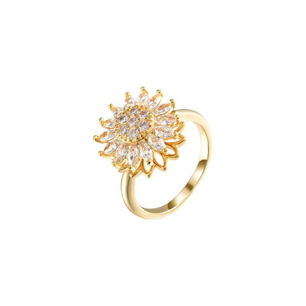 Sunflower Rotation Ring for Anxiety Relief - NovaNexa