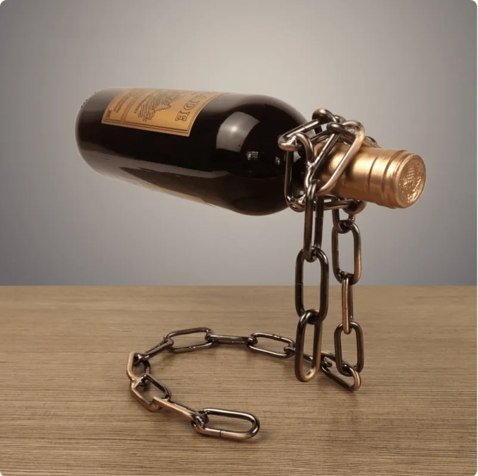 Suspension Chain Wine Rack Metal Holder - NovaNexa