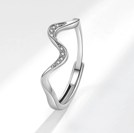 Water Wave Silver Ring in Fashion Design - NovaNexa